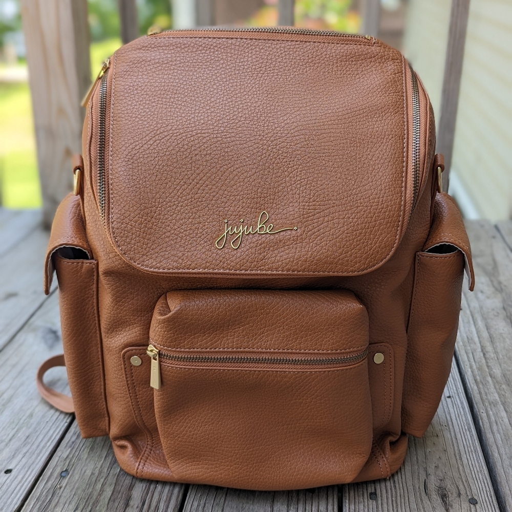 Ju-Ju-Be Brown Leather-l Baby Backpack